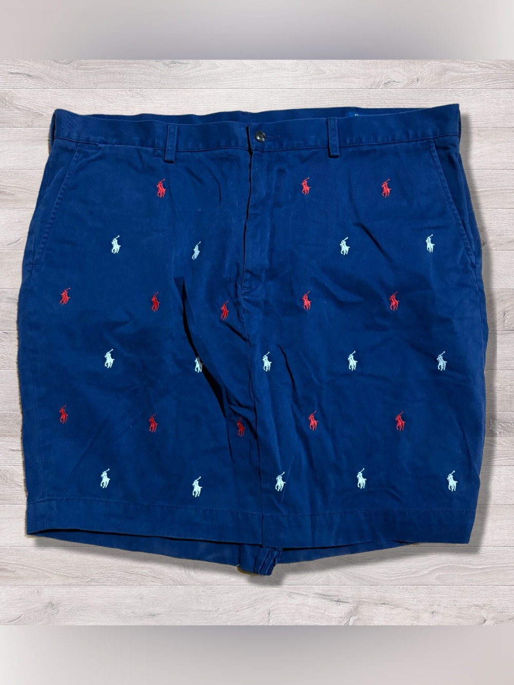 Handmade Upcycled Polo Ralph Lauren Pony Print Women’s Skirt Size 40 Navy Blue